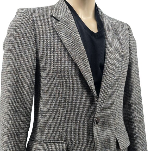 Vintage Eagle Clothes Grey Harris Tweed Blazer, Men's 40R - Picture 1 of 12